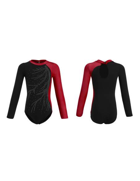 BODY BALETOWE GIMNASTYCZNE BORDOWE ASYMETRYCZNE STRÓJ DO BALETU ROZ