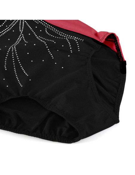 BODY BALETOWE GIMNASTYCZNE BORDOWE ASYMETRYCZNE STRÓJ DO BALETU ROZ