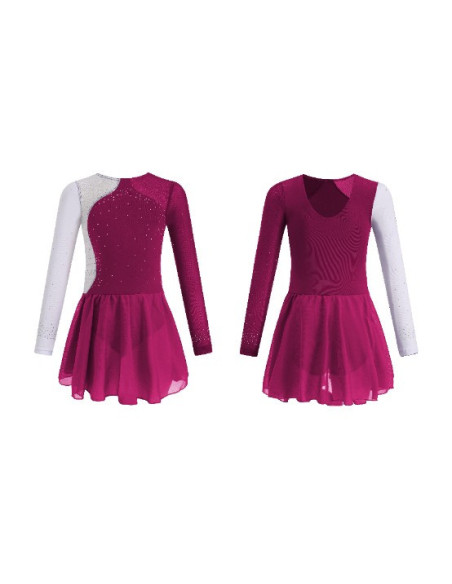 BODY BALETOWE ZE SPÓDNICZKĄ TIULOWĄ STRÓJ DO TAŃCA BALETU ASYMETRYCZNY R170