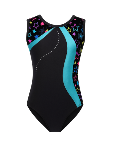 BODY GIMNASTYCZNE NIEBIESKIE TURKUSOWE W...