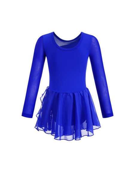 BODY BALETOWE DLA DZIEWCZYNKI Z TIULOWĄ SPÓDNICZKĄ CHABROWE CEKINY ROZ