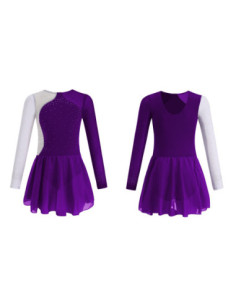 BODY BALETOWE ZE SPÓDNICZKĄ TIULOWĄ STRÓJ DO TAŃCA BALETU ASYMETRYCZNY R170