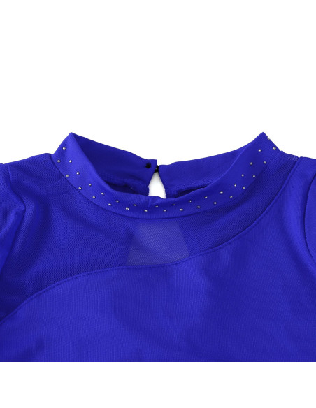 BODY BALETOWE NIEBIESKIE ZE SPÓDNICZKĄ I CYROKONIAMI DO TAŃCA BALETU R.170