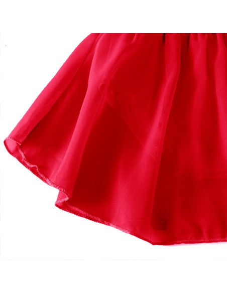 BODY BALETOWE STRÓJ DO BALETU ZE SPÓDNICZKĄ TIULOWĄ CZERWONE CYRKONIE