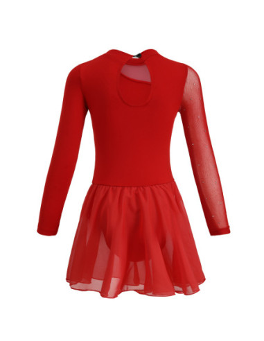 BODY BALETOWE CZERWONE ZE SPÓDNICZKĄ I...