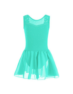 BODY BALETOWE MIĘTOWE Z TIULOWĄ SPÓDNICZKĄ I CEKINAMI ROZMIAR 2