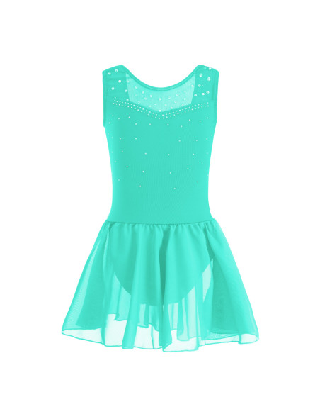 BODY BALETOWE MIĘTOWE Z TIULOWĄ SPÓDNICZKĄ I CEKINAMI ROZMIAR