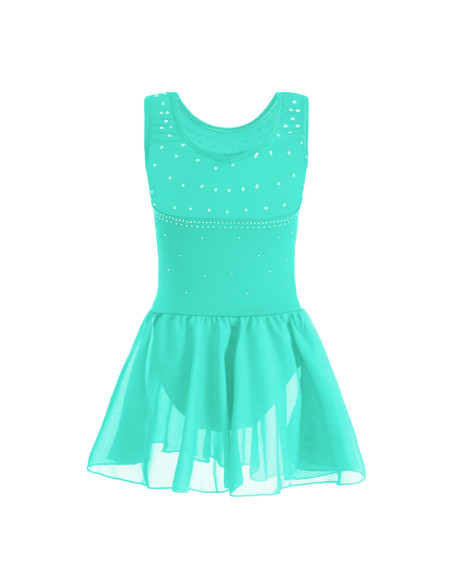 BODY BALETOWE MIĘTOWE Z TIULOWĄ SPÓDNICZKĄ I CEKINAMI ROZMIAR