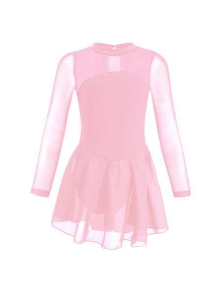 BODY BALETOWE RÓŻOWE ZE SPÓDNICZKĄ TIULOWĄ STRÓJ DO TAŃCA BALETU ROZ