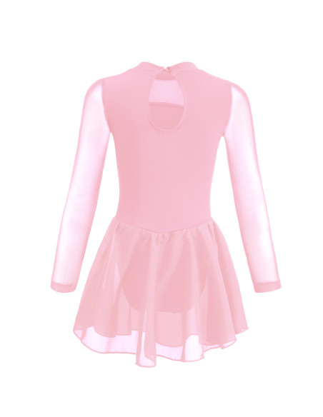 BODY BALETOWE RÓŻOWE ZE SPÓDNICZKĄ TIULOWĄ STRÓJ DO TAŃCA BALETU ROZ