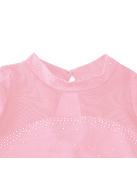 BODY BALETOWE RÓŻOWE ZE SPÓDNICZKĄ TIULOWĄ STRÓJ DO TAŃCA BALETU ROZ