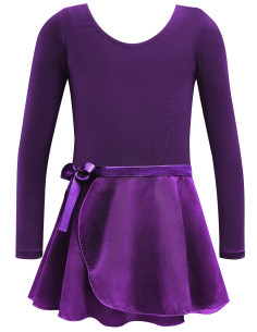 BODY BALETOWE SPÓDNICZKA STRÓJ DO TAŃCA BALETU CIEMNO FIOLETOWY 2