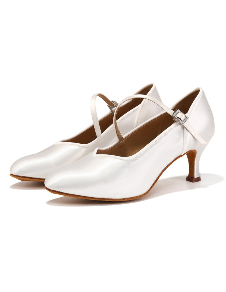 BUTY DO TAŃCA TANECZNE DO STANDARDU ŚLUBNE NA PIERWSZY TANIEC BIAŁE 6,5cm