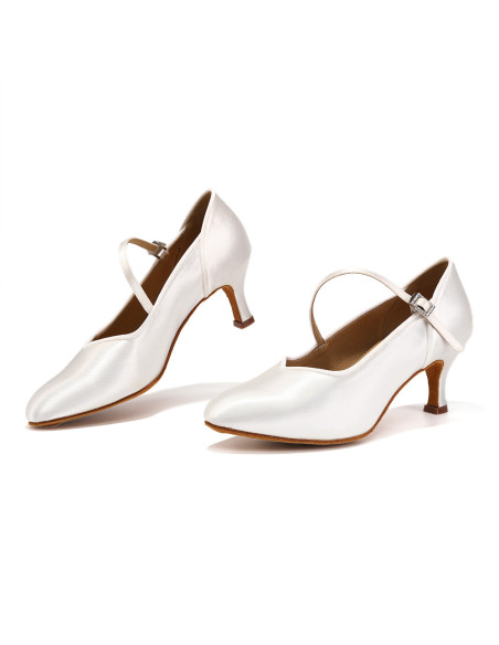 BUTY DO TAŃCA TANECZNE DO STANDARDU ŚLUBNE NA PIERWSZY TANIEC BIAŁE 6,5cm