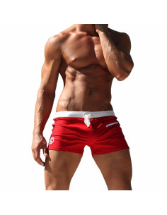 KĄPIELÓWKI MĘSKIE BOKSERKI SZORTY CZERWONE
