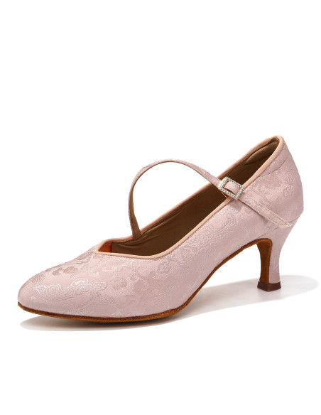 BUTY DO TAŃCA TANECZNE DO STANDARDU DELIKATNE KRYTE RÓŻOWE 6,5cm ROZ.42