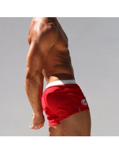 KĄPIELÓWKI MĘSKIE BOKSERKI SZORTY CZERWONE 2