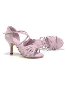 BUTY DO TAŃCA TANECZNE ZAMSZOWE TANGO BACHATA LAWENDOWE DAMSKIE 8cm ROZ.42 2