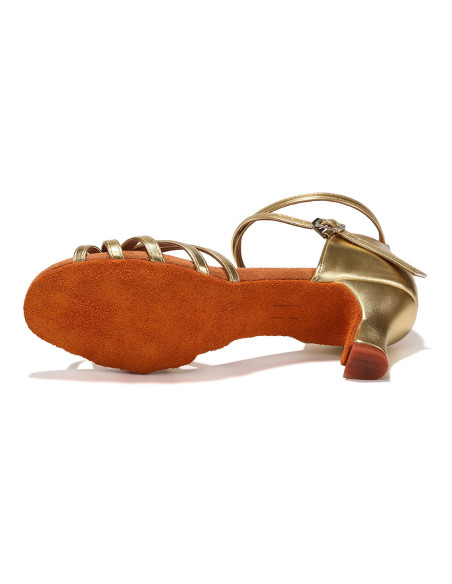 BUTY DO TAŃCA TANECZNE WYGODNE LATINO NA OBCASIE ZŁOTE 5cm ROZMIAR