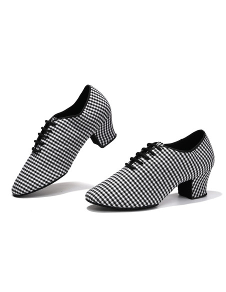 BUTY DO TAŃCA TANECZNE TRENINGOWE PRAKTISY ĆWICZKI W KRATĘ STYLOWE 5cm R.42