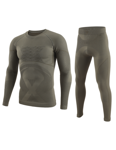 MĘSKA BIELIZNA TERMOAKTYWNA KOMPLET SPORTOWY KOSZULKA + LEGGINSY ZIELONA