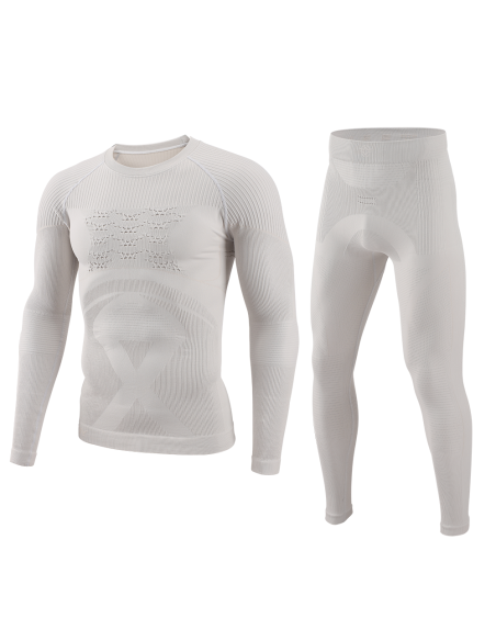 MĘSKA BIELIZNA TERMOAKTYWNA KOMPLET SPORTOWY KOSZULKA + LEGGINSY SZARA