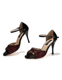 BUTY DO TAŃCA TANECZNE LAKIEROWANE BŁYSZCZĄCE TANGO HIGH HEELS 9cm ROZ.42 2