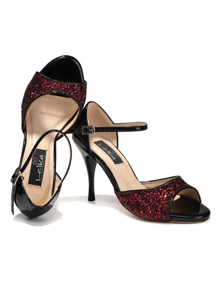 BUTY DO TAŃCA TANECZNE LAKIEROWANE BŁYSZCZĄCE TANGO HIGH HEELS 9cm ROZ.42