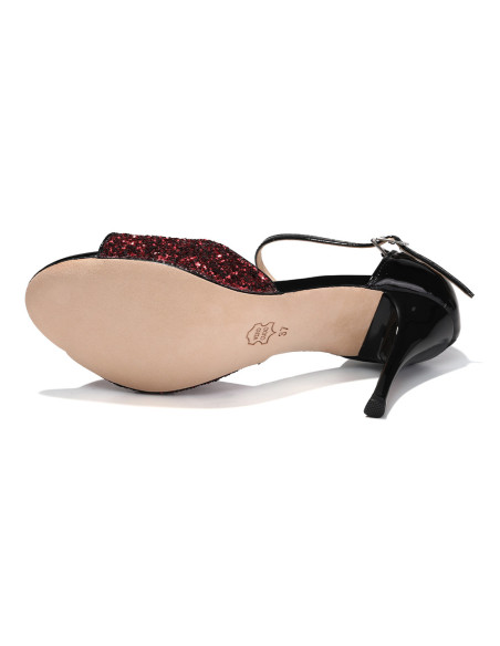 BUTY DO TAŃCA TANECZNE LAKIEROWANE BŁYSZCZĄCE TANGO HIGH HEELS 9cm ROZ.42