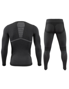 MĘSKA MŁODZIEŻOWA CHŁOPIĘCA BIELIZNA TERMOAKTYWNA KOMPLET SPORTOWY CZARNA 2