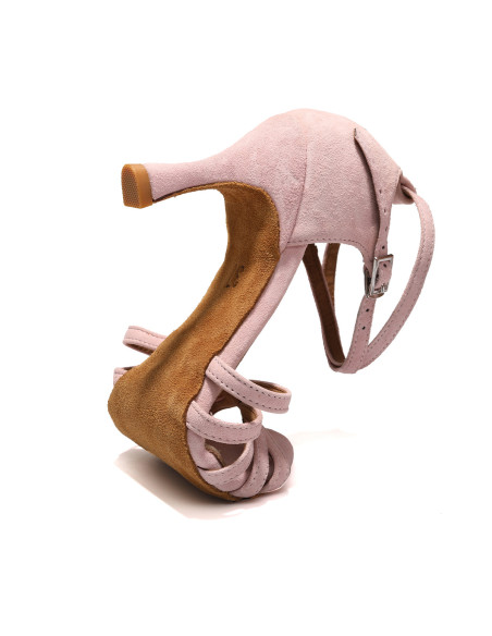 BUTY DO TAŃCA TANECZNE LATINO SALSA STYLOWE ZAMSZOWE DELIKATNE 7,5cm R.42