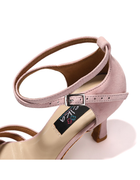 BUTY DO TAŃCA TANECZNE LATINO SALSA STYLOWE ZAMSZOWE DELIKATNE 7,5cm R.42