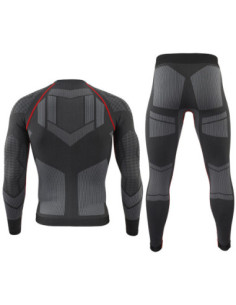 MĘSKA BIELIZNA TERMOAKTYWNA KOMPLET SPORTOWY KOSZULKA + LEGGINSY CZARNA 2