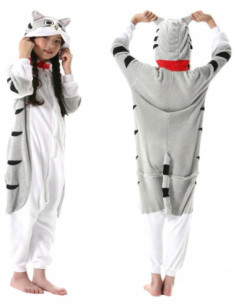 PIŻAMA KOMIBINEZON KOTEK DLA DZIECI PLUSZOWY KIGURUMI Z KAPTUREM ROZ