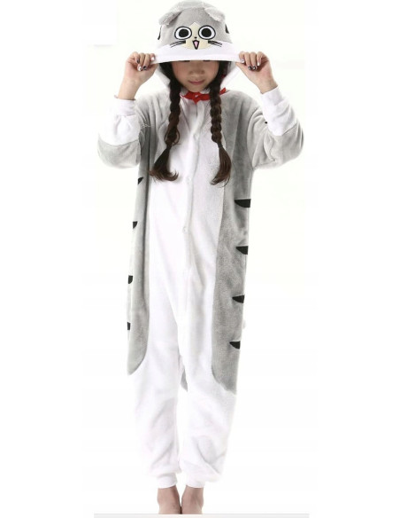 PIŻAMA KOMIBINEZON KOTEK DLA DZIECI PLUSZOWY KIGURUMI Z KAPTUREM ROZ