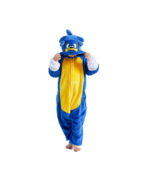 PIŻAMA DLA DZIECI KOMBINEZON SONIC PLUSZOWY STRÓJ Z KAPTUREM ROZMIAR
