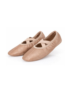 BALETKI DO TAŃCA BALETU RYTMIKA ZŁOTE SKÓRZANE