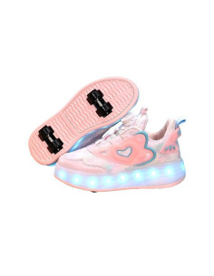 BUTOROLKI DZIECIĘCE RÓŻOWE LED NA KÓŁKACH SNEAKERSY Z WYJMOWANE KÓŁKA R.38