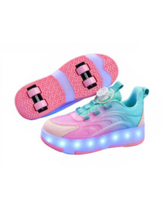 BUTOROLKI DZIECIĘCE RÓŻOWE LED NA KÓŁKACH SNEAKERSY ŚWIECĄCA PODESZWA R.40