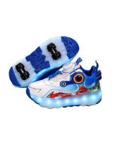 BUTOROLKI Z ROLKAMI BUTY NA ROLKACH WROTKI DLA DZIECI 2W1 NIEBIESKIE R.37