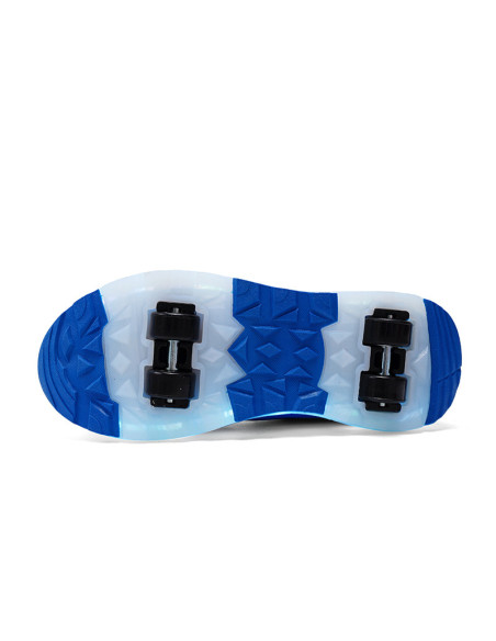 BUTOROLKI Z ROLKAMI BUTY NA ROLKACH WROTKI DLA DZIECI 2W1 NIEBIESKIE R.37