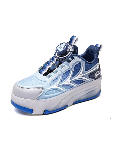 BUTY ROLKI LED BUTOROLKI ŚWIECĄCE SNEAKERSY WROTKI NIEBIESKIE 2W1 ROZ.