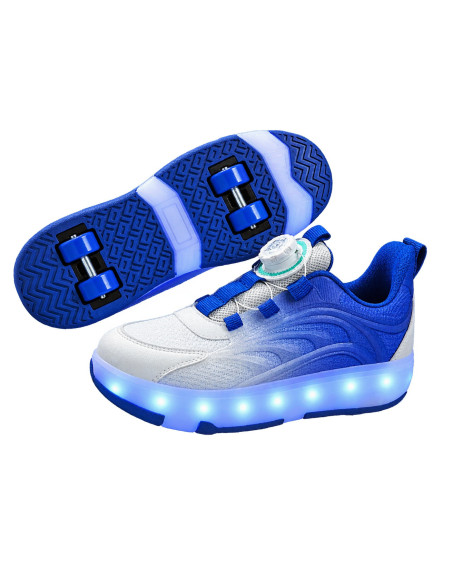 BUTOROLKI DZIECIĘCE NIEBIESKIE LED NA KÓŁKACH SNEAKERSY ŚWIECĄCE ROZMIAR