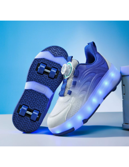 BUTOROLKI DZIECIĘCE NIEBIESKIE LED NA KÓŁKACH SNEAKERSY ŚWIECĄCE ROZMIAR