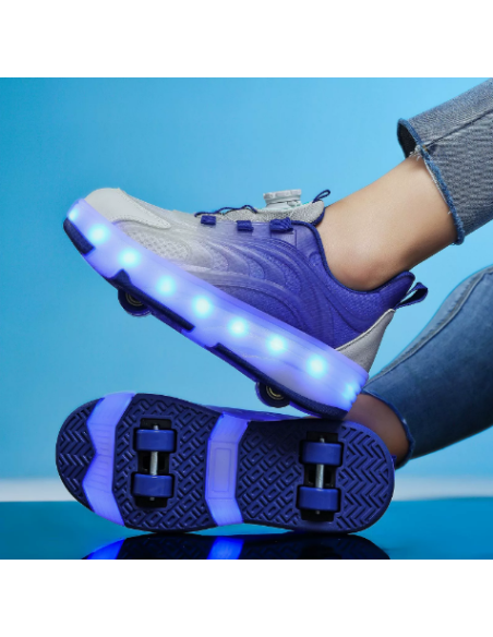 BUTOROLKI DZIECIĘCE NIEBIESKIE LED NA KÓŁKACH SNEAKERSY ŚWIECĄCE ROZMIAR
