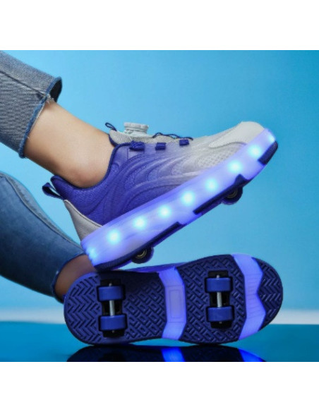 BUTOROLKI DZIECIĘCE NIEBIESKIE LED NA KÓŁKACH SNEAKERSY ŚWIECĄCE ROZMIAR
