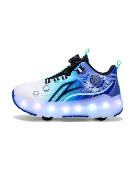 BUTY ROLKI LED BUTOROLKI ŚWIECĄCE SNEAKERSY WROTKI NIEBIESKIE 2W1 ROZ.39