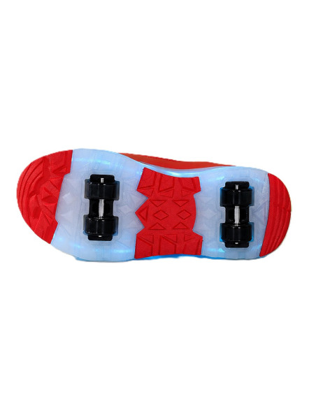BUTOROLKI Z ROLKAMI BUTY NA ROLKACH WROTKI DLA DZIECI 2W1 CZERWONE R.37