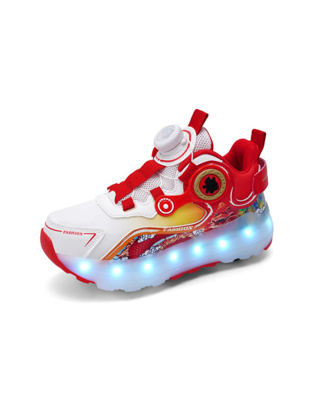 BUTOROLKI Z ROLKAMI BUTY NA ROLKACH WROTKI DLA DZIECI 2W1 CZERWONE R.37
