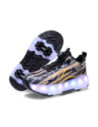BUTY ROLKI LED BUTOROLKI ŚWIECĄCE SNEAKERSY WROTKI CZARNE ZŁOTE 2W1 ROZ.39